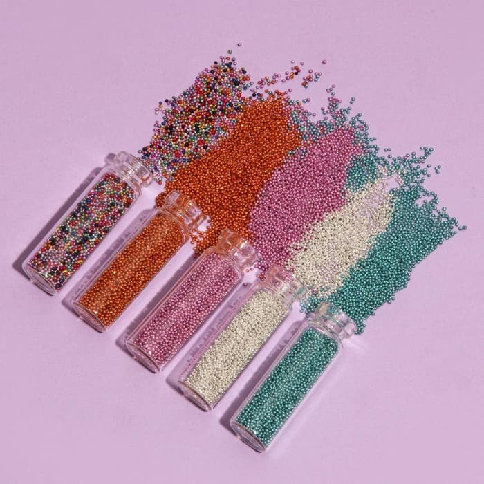 Бульонки для декора QF, 12 бутылочек, разноцветные