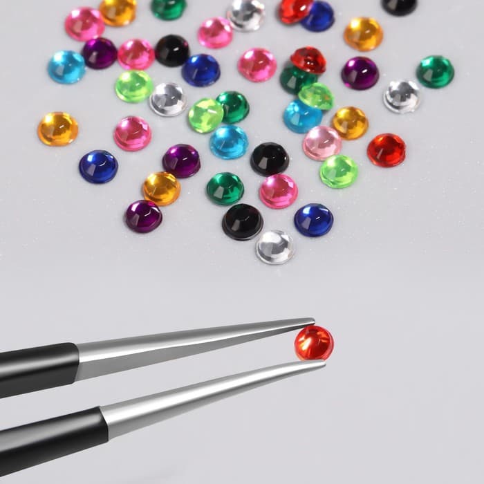 Стразы для декора, 12 ячеек, 2 мм, разноцветные