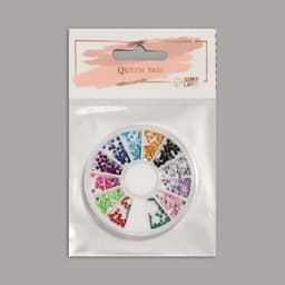 Стразы для декора, 12 ячеек, 2 мм, разноцветные