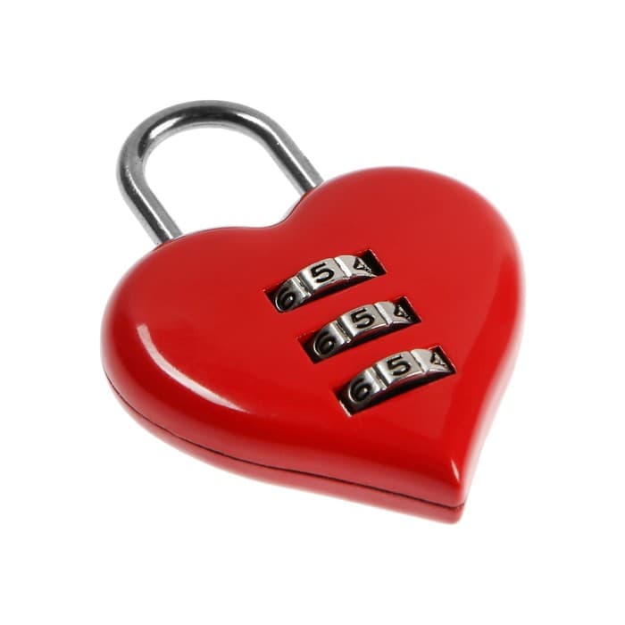 Замок навесной кодовый ТУНДРА «Сердце», красный