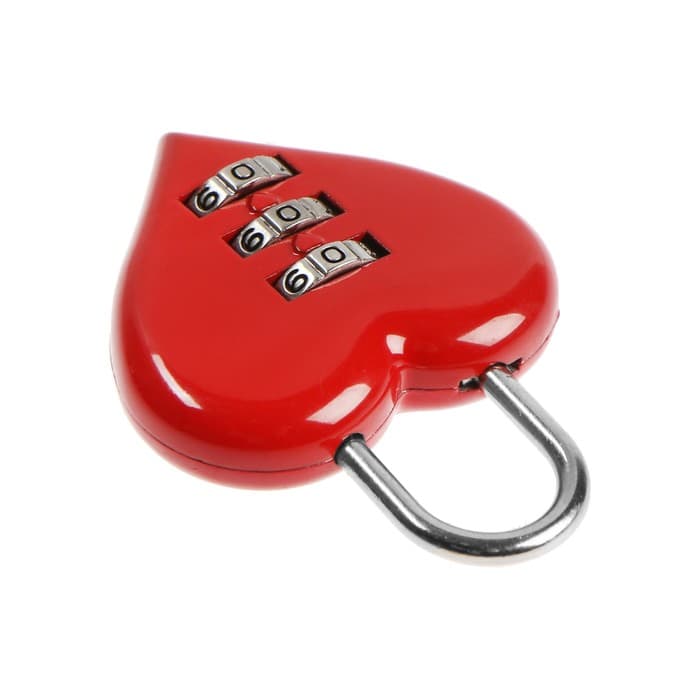 Замок навесной кодовый ТУНДРА «Сердце», красный