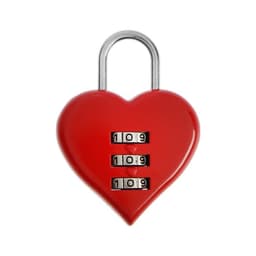 Замок навесной кодовый ТУНДРА «Сердце», красный