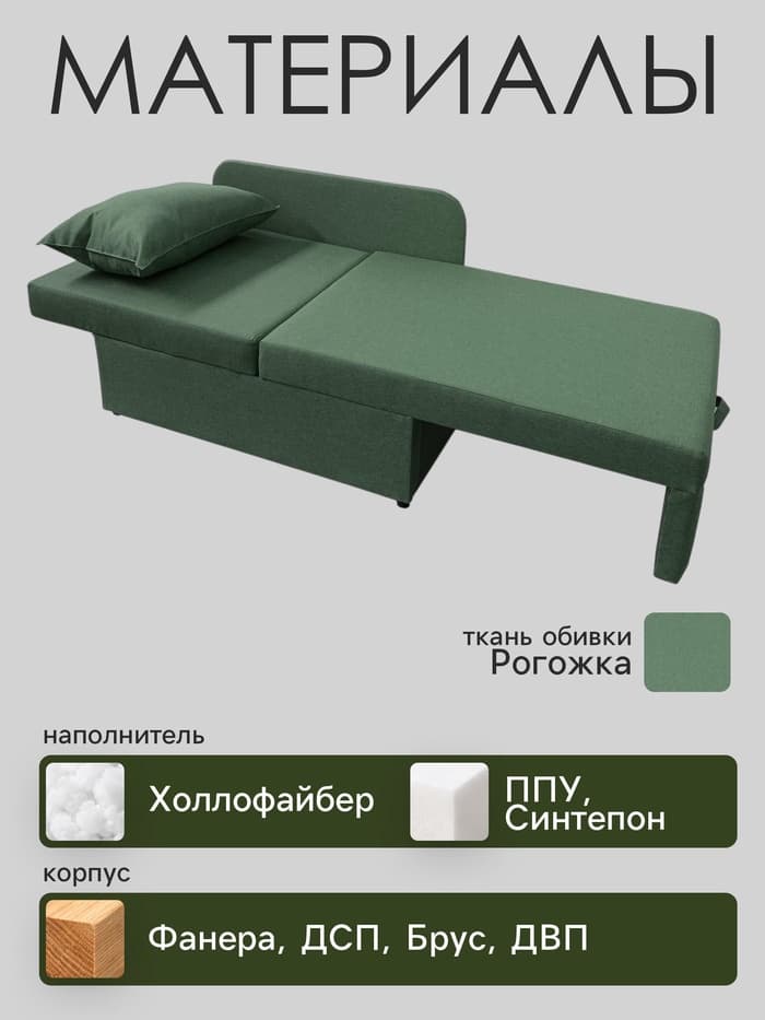 Диван - кушетка NEXT NICE, механизм еврокнижка, обивка рогожка, цвет лесной