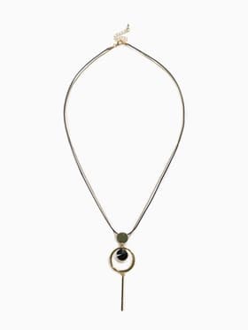 Кулон на цепочке «Цепь», тотем, кольцо с иголкой, чёрный в золоте, 72 см