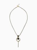 Кулон на цепочке «Цепь», тотем, кольцо с иголкой, чёрный в золоте, 72 см