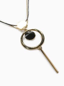 Кулон на цепочке «Цепь», тотем, кольцо с иголкой, чёрный в золоте, 72 см