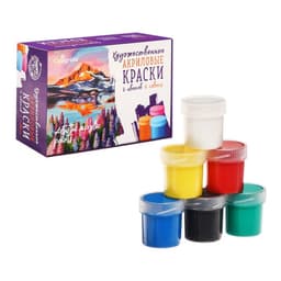 Краска акриловая, набор 6 цветов × 20 мл, Calligrata, художественная, морозостойкая, в картонной коробке