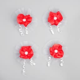 Бант для декора, набор 4 шт., красный