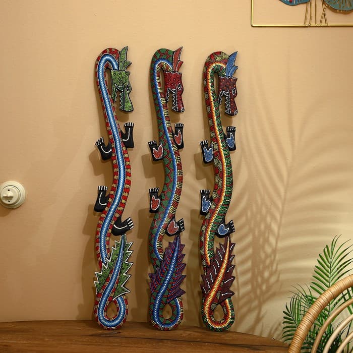 Панно «Дракон», 96×14×1.5 см, дерево, МИКС