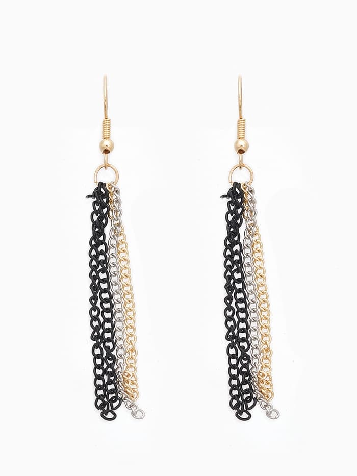 Набор 2 предмета: серьги, бусы «Унисон», накрученность, цвет золото в чёрном, 60 см