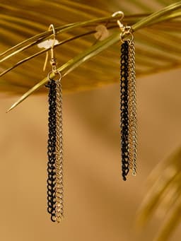 Набор 2 предмета: серьги, бусы «Унисон», накрученность, цвет золото в чёрном, 60 см