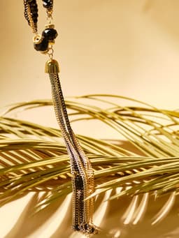 Набор 2 предмета: серьги, бусы «Унисон», накрученность, цвет золото в чёрном, 60 см