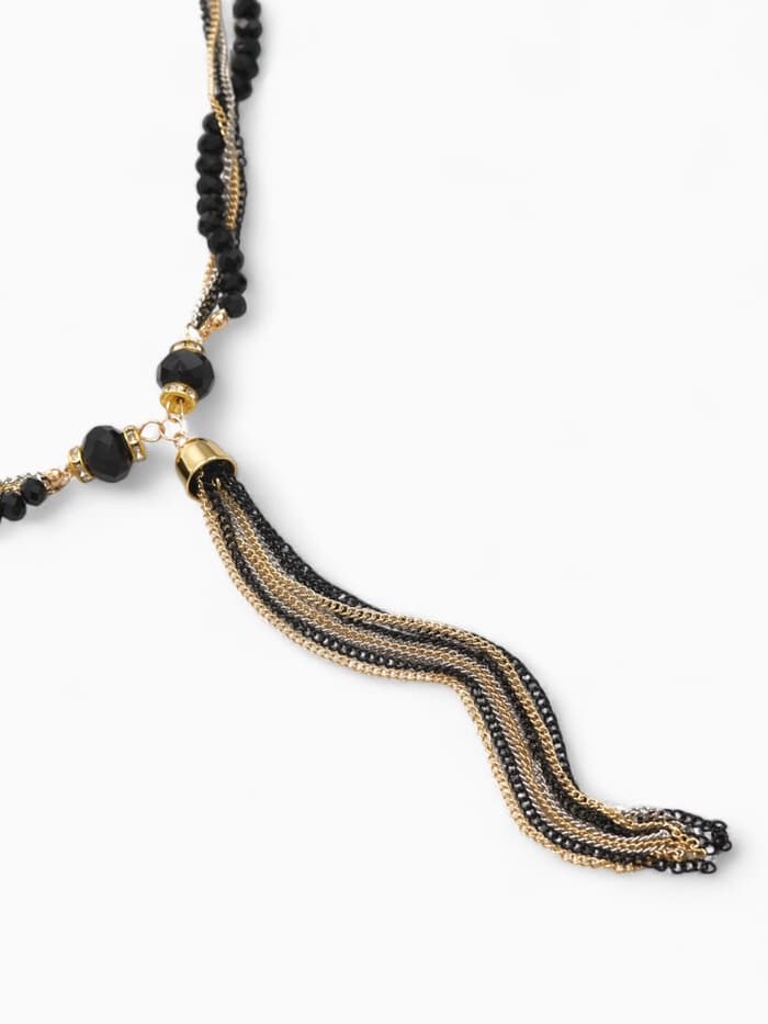 Набор 2 предмета: серьги, бусы «Унисон», накрученность, цвет золото в чёрном, 60 см