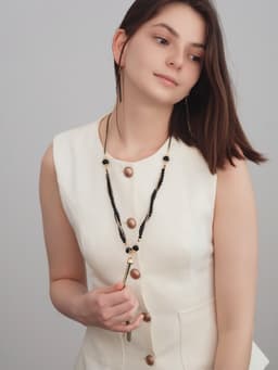 Набор 2 предмета: серьги, бусы «Унисон», накрученность, цвет золото в чёрном, 60 см