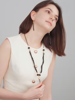 Набор 2 предмета: серьги, бусы «Унисон», накрученность, цвет золото в чёрном, 60 см