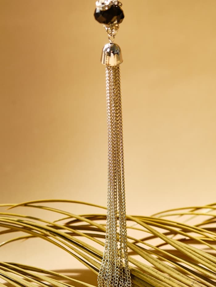 Набор 2 предмета: серьги, бусы «Унисон» накрученность, чёрный в серебре, 60 см