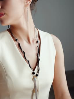 Набор 2 предмета: серьги, бусы «Унисон» накрученность, чёрный в серебре, 60 см