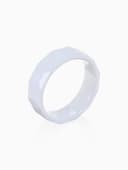 Кольцо керамическое «Минимал» огранка прямоугольник, 6 мм, белое, 18 размер