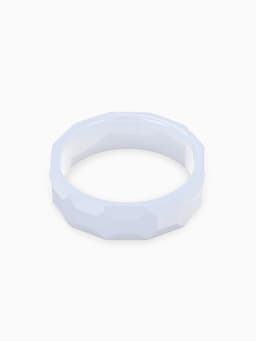 Кольцо керамическое «Минимал» огранка прямоугольник, 6 мм, белое, 18 размер