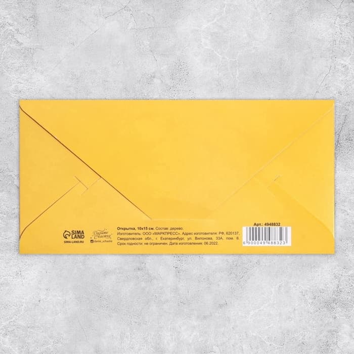 Конверт для денег с деревянным элементом «С Днём Рождения» шары, 16.5×8 см