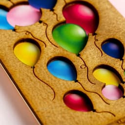 Конверт для денег с деревянным элементом «С Днём Рождения» шары, 16.5×8 см