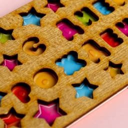 Конверт для денег с деревянным элементом «С Днём Рождения» звездочки, 16.5×8 см