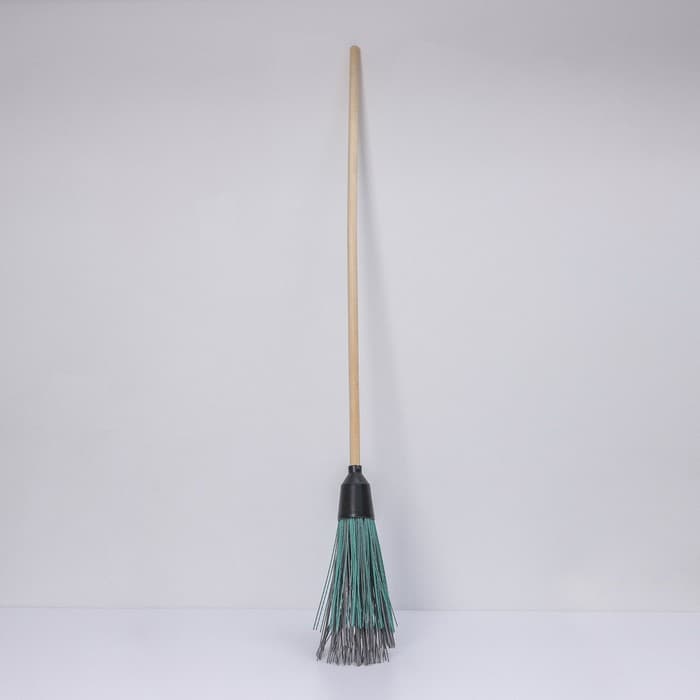 Метла полипропиленовая, наборная, с черенком, 3 фланца, МИКС