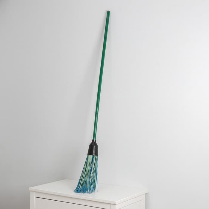 Метла полипропиленовая, наборная, с черенком, 3 фланца, МИКС