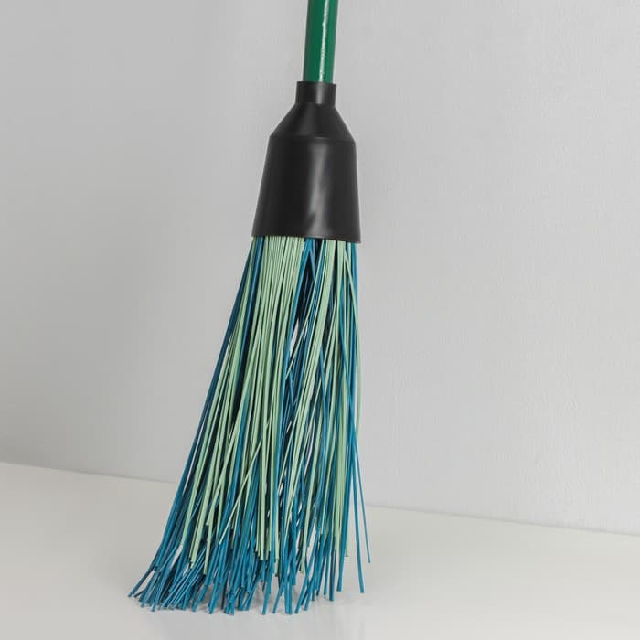 Метла полипропиленовая, наборная, с черенком, 3 фланца, МИКС