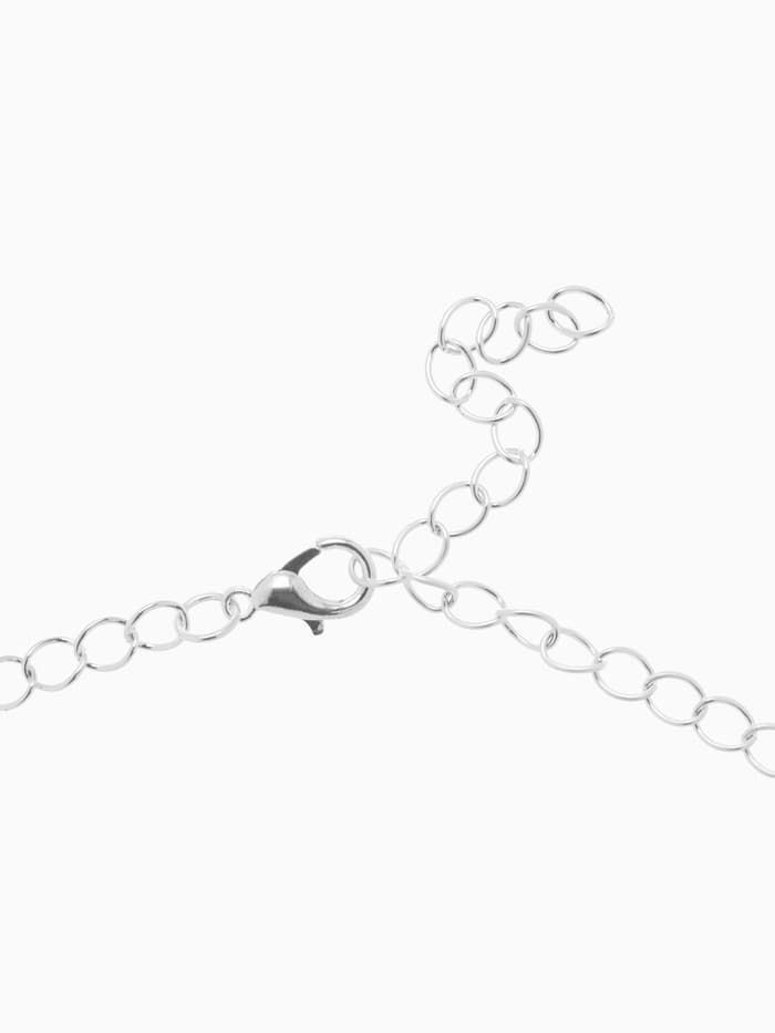 Набор 2 предмета: серьги, колье «Листопад», тонкий ромб, зелёно-белый в серебре, 45 см