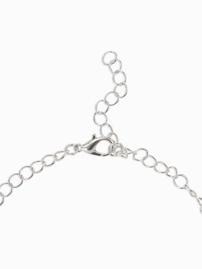 Набор 2 предмета: серьги, колье «Листопад», капли, чёрно-белый в серебре, 45 см