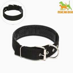 Ошейник «Комфорт», 60×4 см, ОШ 45-55 см, комбинированный, чёрный