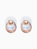 Серьги со стразами «Пусеты» гвоздик классика, d=0.5 см, белые в розово