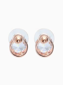 Серьги со стразами «Пусеты» гвоздик классика, d=0.5 см, белые в розово