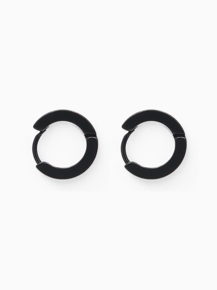 Серьги кольца чёрные QF «Нео», d=1.4 см