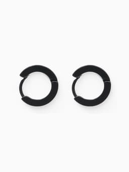 Серьги кольца чёрные QF «Нео», d=1.4 см