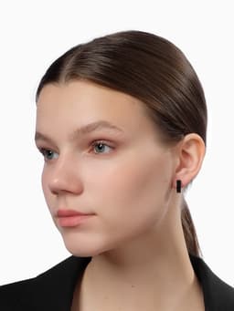 Серьги кольца чёрные QF «Нео», d=1.4 см