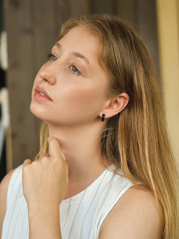 Серьги кольца чёрные QF «Нео», d=1.4 см