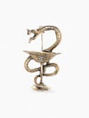 Брошь «Змея в геральдике», медицина, цвет чернёное золото