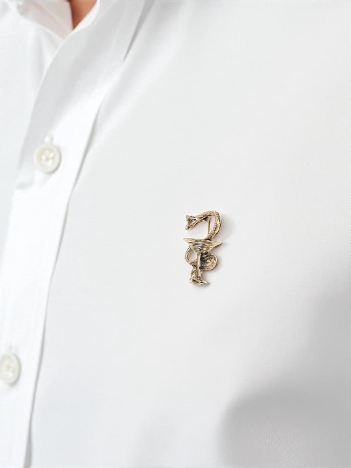 Брошь «Змея в геральдике», медицина, цвет чернёное золото