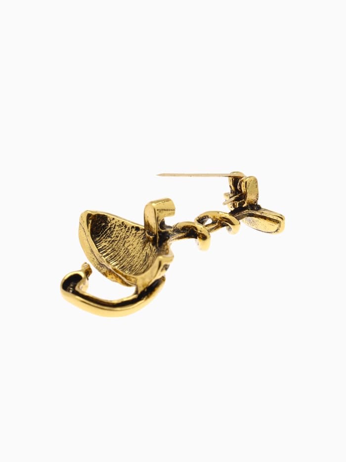 Брошь «Змея в геральдике», знак, 4.4 см, цвет чернёное золото