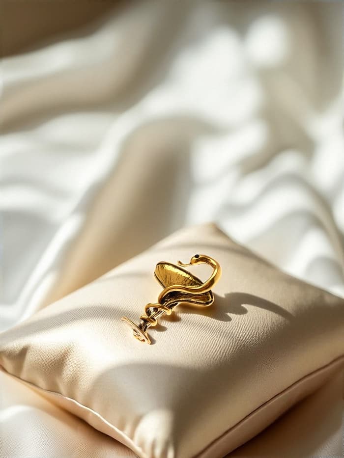 Брошь «Змея в геральдике», знак, 4.4 см, цвет чернёное золото