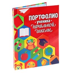 Папка школьная на кольцах «Портфолио ученика начальной школы», без разделителей, 24.5×32 см