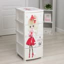 Комод 4-х секционный «Декор. Красотка», 38.5×47×95 см, белый