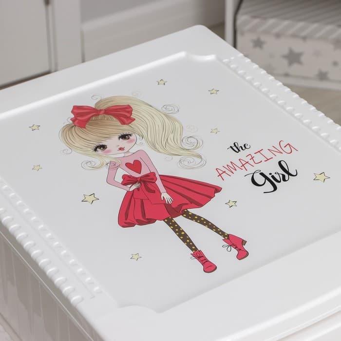 Комод 4-х секционный «Декор. Красотка», 38.5×47×95 см, белый