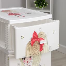 Комод 4-х секционный «Декор. Красотка», 38.5×47×95 см, белый