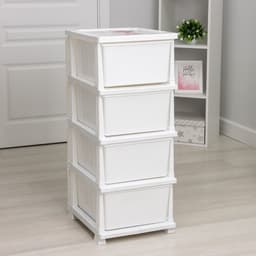 Комод 4-х секционный «Декор. Красотка», 38.5×47×95 см, белый