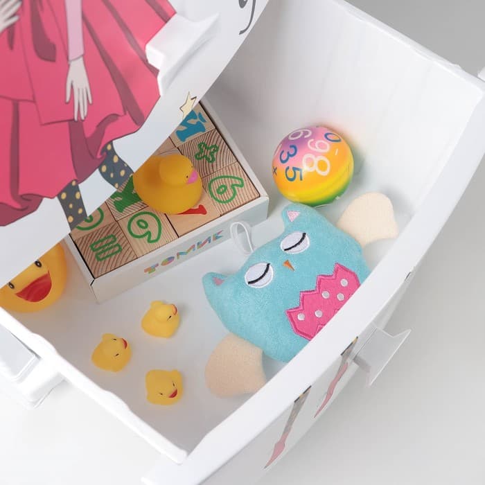 Комод 4-х секционный «Декор. Красотка», 38.5×47×95 см, белый