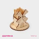 Подставка под зубочистки Доляна «Мельница», 7×7×7 см, дерево