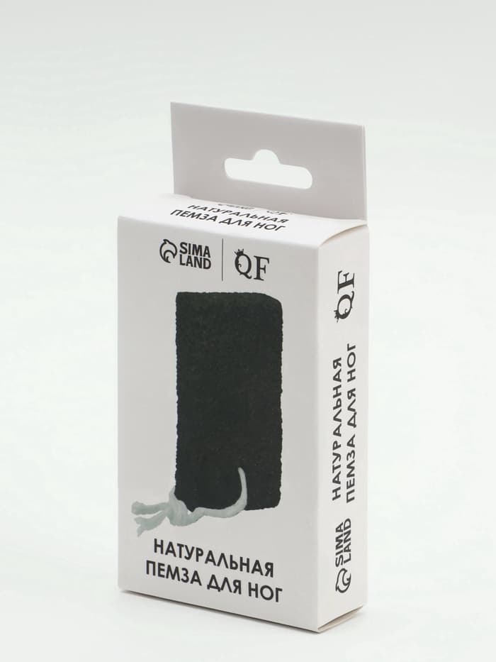 Натуральная пемза для педикюра, с подвесом, 10×6 см, в коробке, коричневая